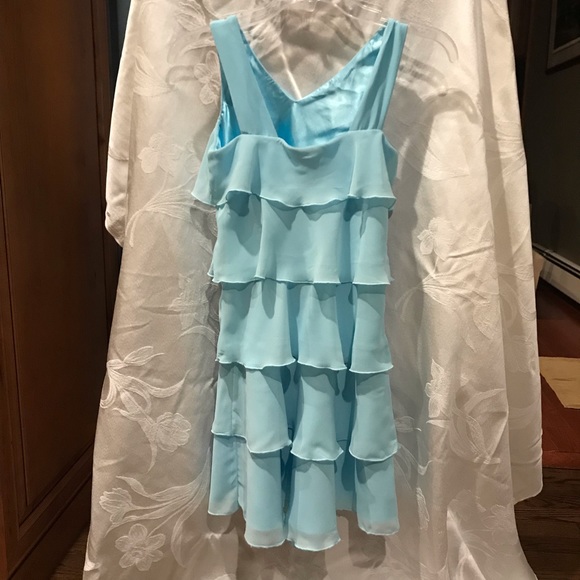 Girls Dress. Excellent condition. Aqua, size 10 - Picture 2 of 3